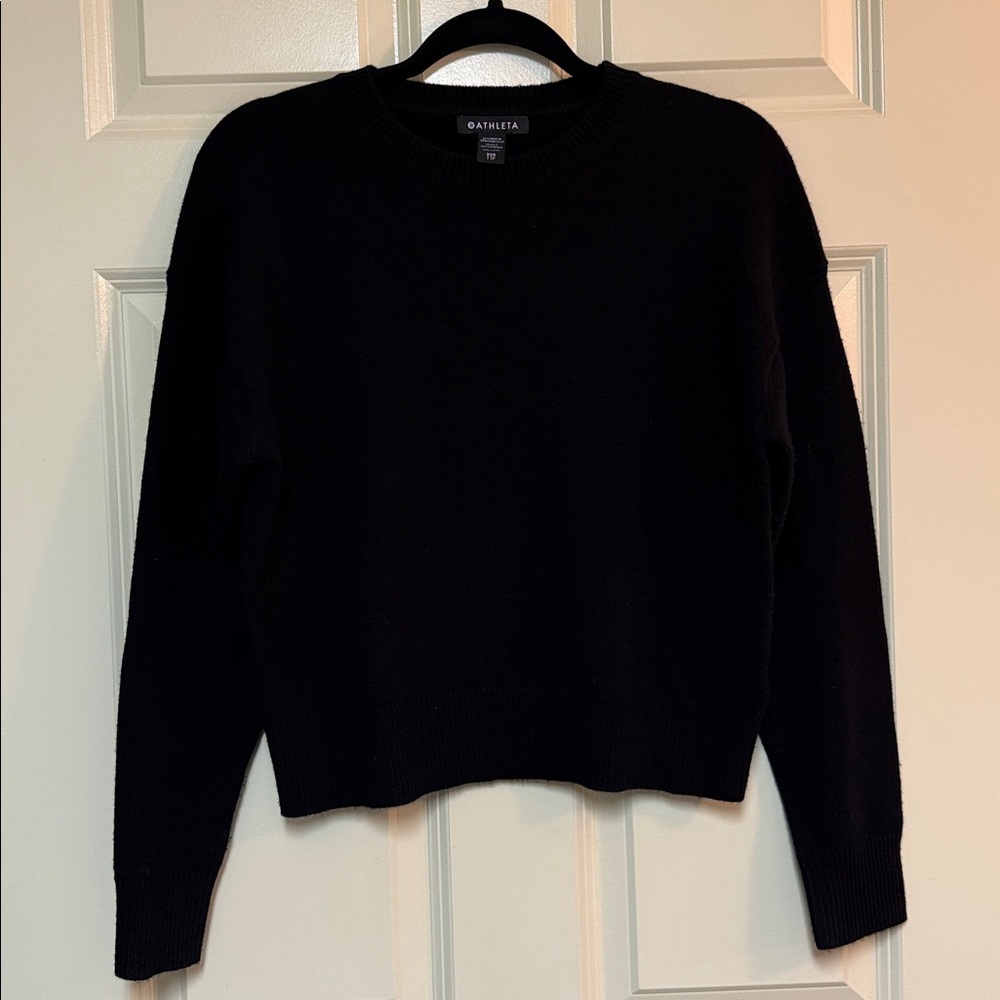 Athleta Classic Black wool Knit sweater